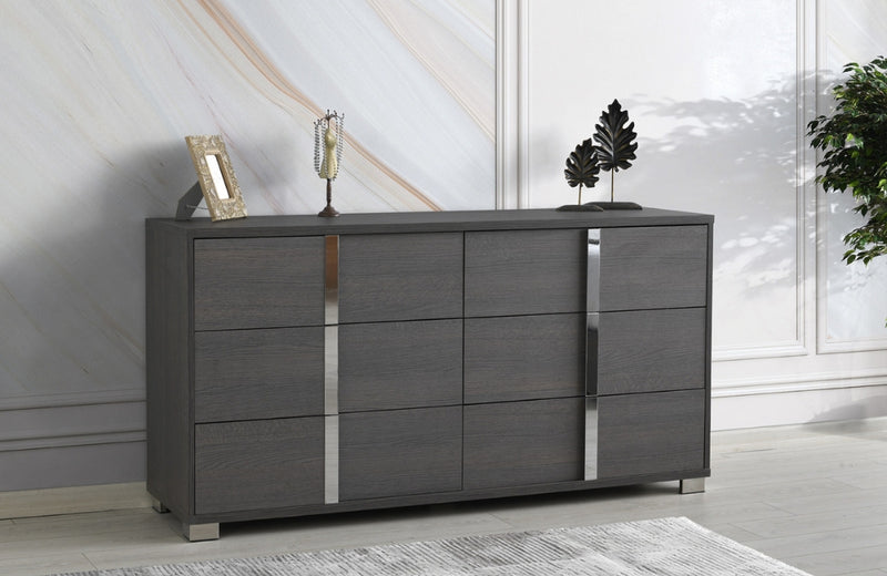 Maisie Modern Dresser and Mirror Matt Grey Oak