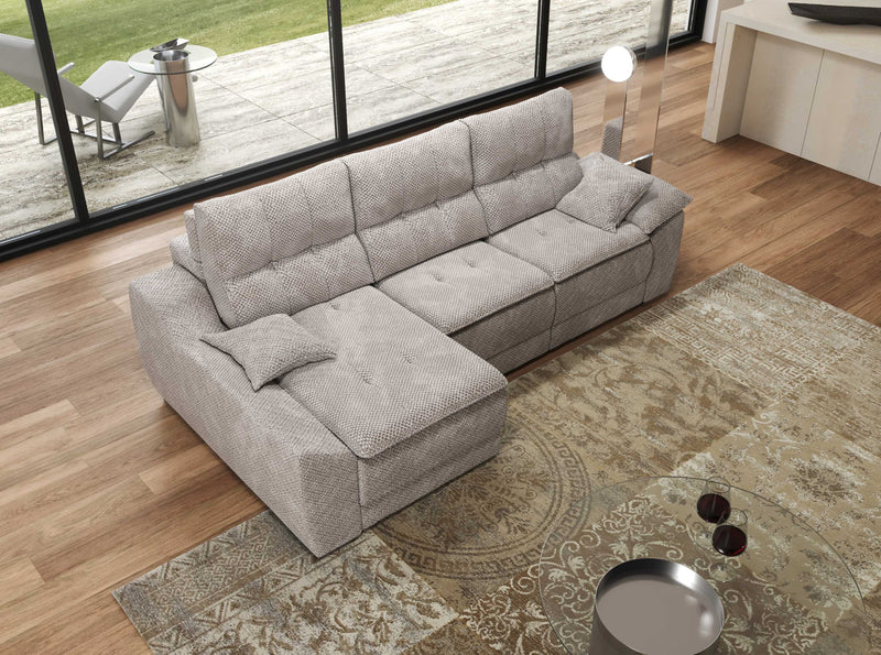 ANITA FABRIC SECTIONAL SOFA WITH POWER RECLINERS