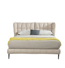 Claire Blush Upholstered Leather Platform Bed