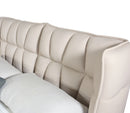 Claire Blush Upholstered Leather Platform Bed