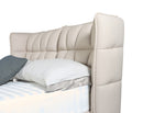 Claire Blush Upholstered Leather Platform Bed