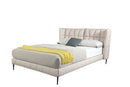 Claire Blush Upholstered Leather Platform Bed