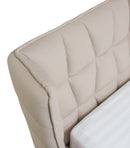 Claire Blush Upholstered Leather Platform Bed