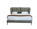 Claire Sage Upholstered Leather Platform Bed