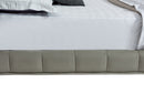 Claire Sage Upholstered Leather Platform Bed