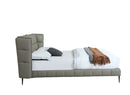 Claire Sage Upholstered Leather Platform Bed