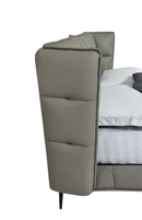 Claire Sage Upholstered Leather Platform Bed