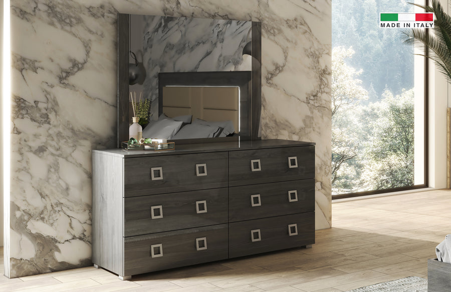 Dafne Grey Modern Dresser and Mirror Dafne Grey Modern Dresser and Mirror
