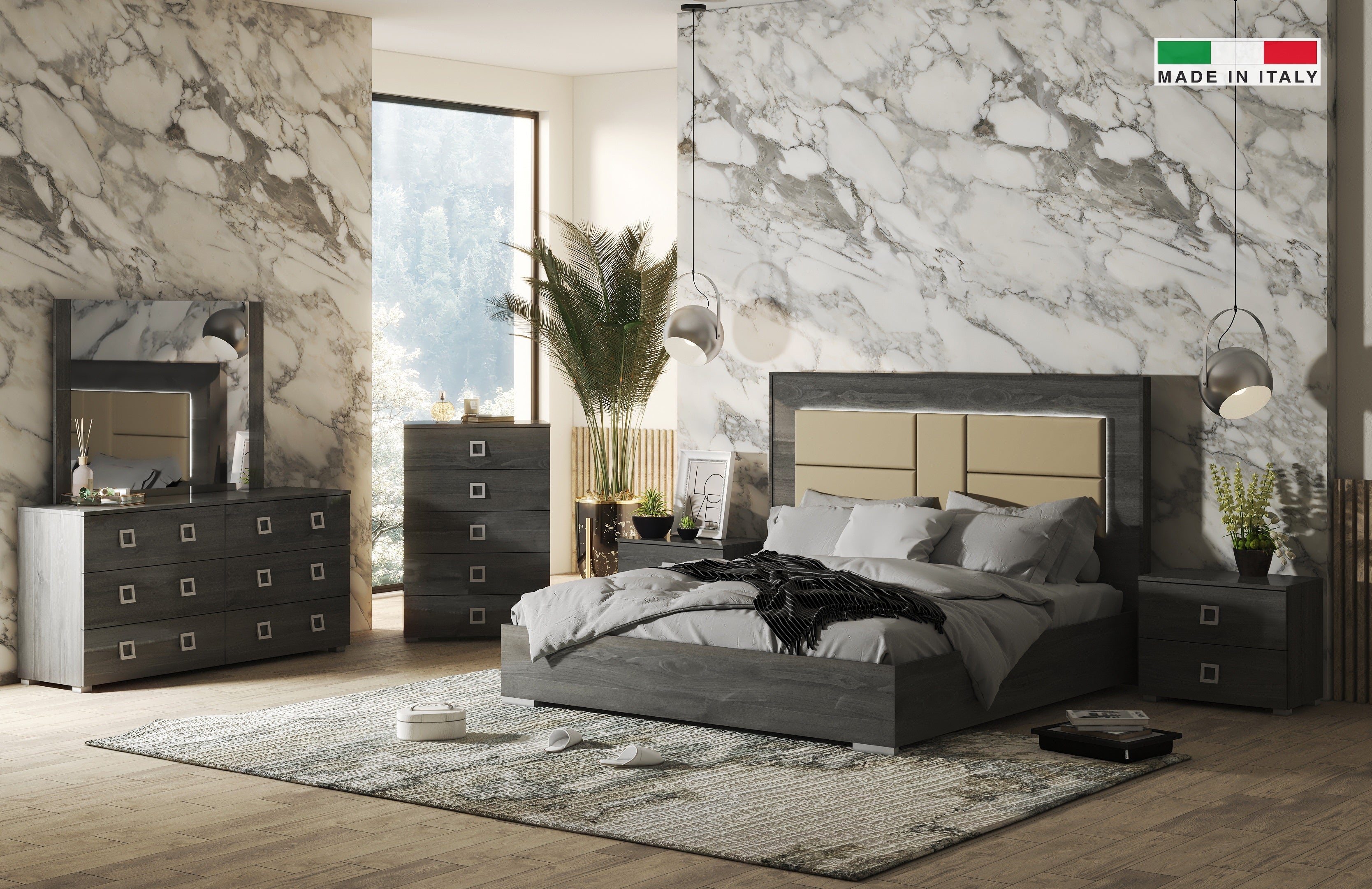 Dafne Grey Modern 5pc Bedroom Set Special