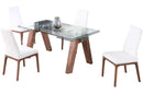 Esther Rosario 5 pc Dining Set Walnut White