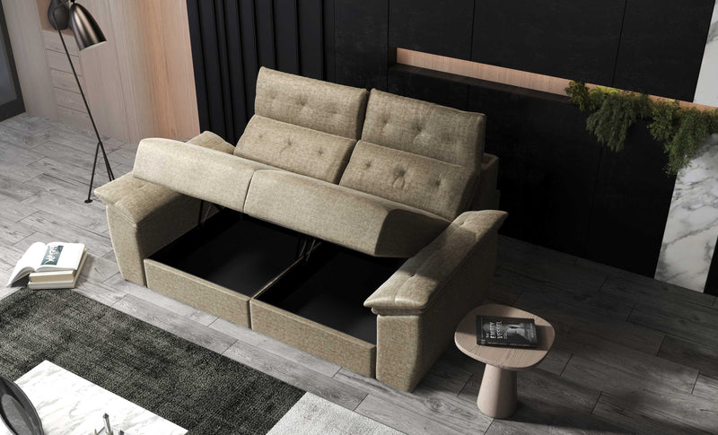 Francesca fabric sofa bed with storage