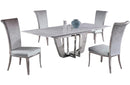 Joy 5 pc Dining Set Gray Fabric