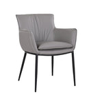 Kani Leather Armchair in Grey