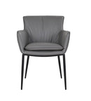 Kani Leather Armchair in Charcoal Dark Grey