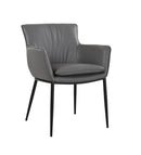 Kani Leather Armchair in Charcoal Dark Grey