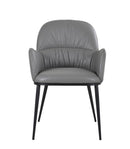 Kora Leather Armchair in Charcoal Grey