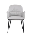 Kora Leather Armchair in Pewter