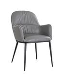 Kora Leather Armchair in Charcoal Grey