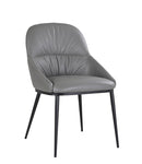 Kora Leather Chair in Charcoal Grey