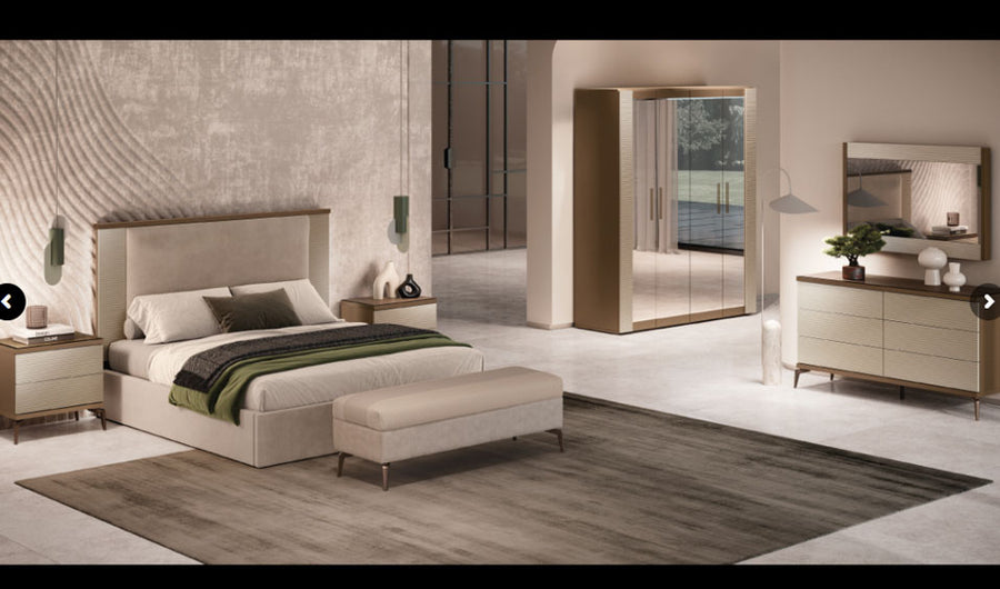 Linea Luxury Beige Bedroom Set