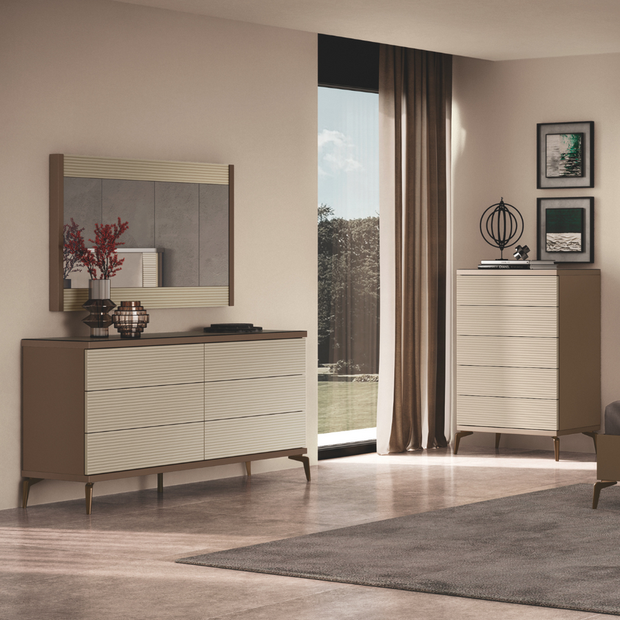 Linea Luxury Beige Bedroom Set | Paramus Mega Furniture