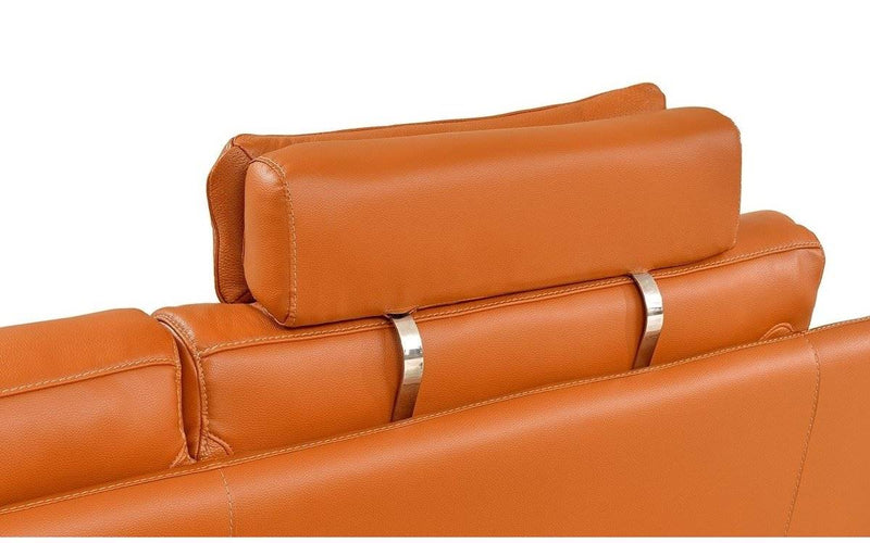 533 Orange Leather Sectional Sofas