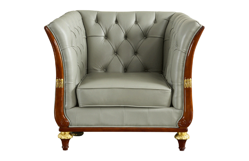 401 Grey Leather Armchair
