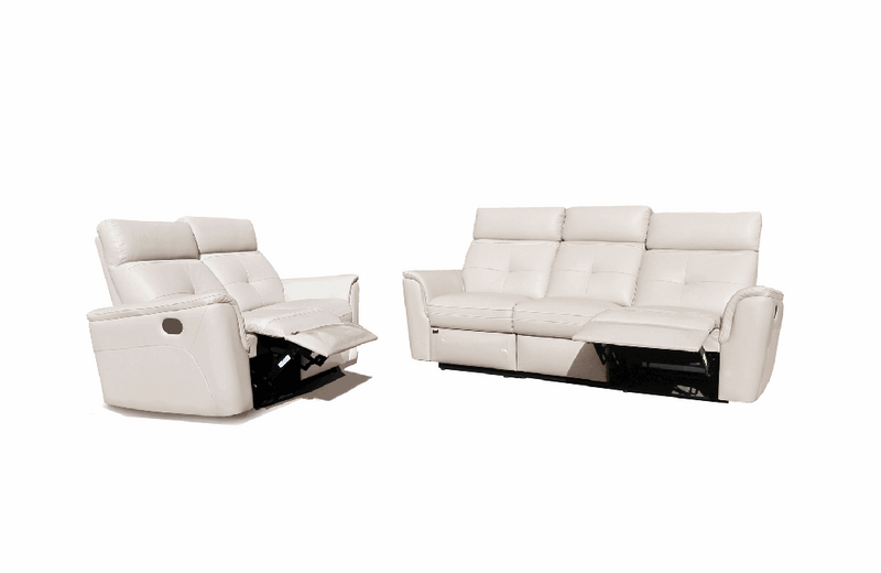 8501 White w/Manual Recliners Loveseat