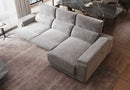Lucia Light Grey Power Reclining Fabric Sectional Sofa with Storage Chaise
