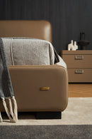 Mason Buttermilk Upholstered Leather Bedroom