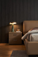 Mason Buttermilk Upholstered Leather Bedroom