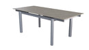 Polla Grey Ceramic table with extensions with Vittoria Light Grey Chairs