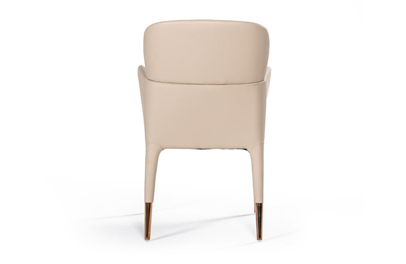 Modrest Ogden Modern Beige & Rosegold Dining Armchair