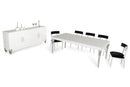 Reagan Transitional White Crocodile Dining Set