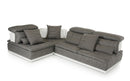 David Ferrari Panorama Italian Modern Grey Fabric & White Leather Configurable Sectional Sofa