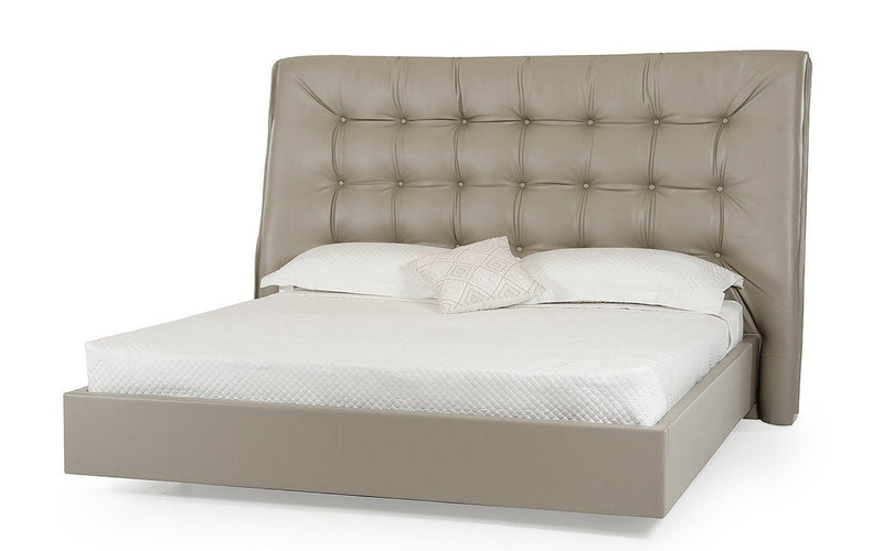Codex Modern Gray Leatherette Bed