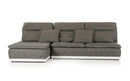 David Ferrari Panorama Italian Modern Grey Fabric & White Leather Configurable Sectional Sofa