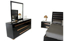 Nova Domus Romeo Italian Modern Black & Rosegold Bedroom Set