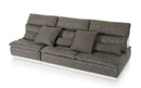David Ferrari Panorama Italian Modern Grey Fabric & White Leather Configurable Sectional Sofa