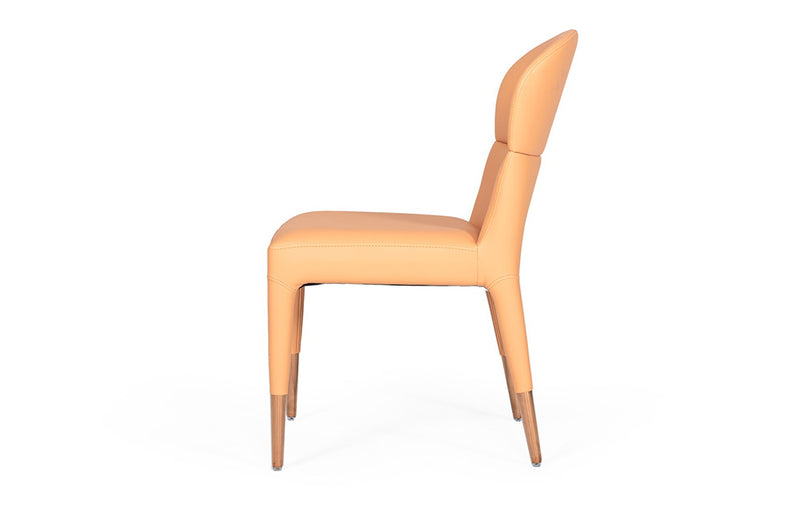 Modrest Ogden Modern Peach & Rosegold Dining Chair (Set of 2)