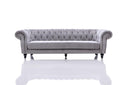 Nyla Gray Tufted Fabric Sofa Set