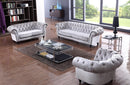 Nyla Gray Tufted Fabric Sofa Set