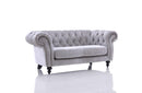 Nyla Gray Tufted Fabric Sofa Set