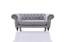 Nyla Gray Tufted Fabric Sofa Set