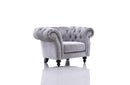 Nyla Gray Tufted Fabric Sofa Set