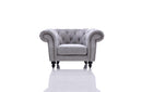 Nyla Gray Tufted Fabric Sofa Set