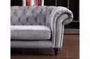 Nyla Gray Tufted Fabric Sofa Set