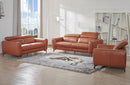 Cooper Orange Leather Sofa Set
