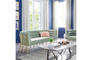 Divani Casa Bixby Modern Light Green Velvet & Gold Sofa