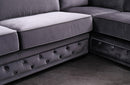 Divani Casa Jean Modern Grey Velvet Sectional Sofa